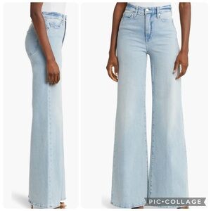 Good American Good Waist Palazzo Jeans Sz 27 in Blue452